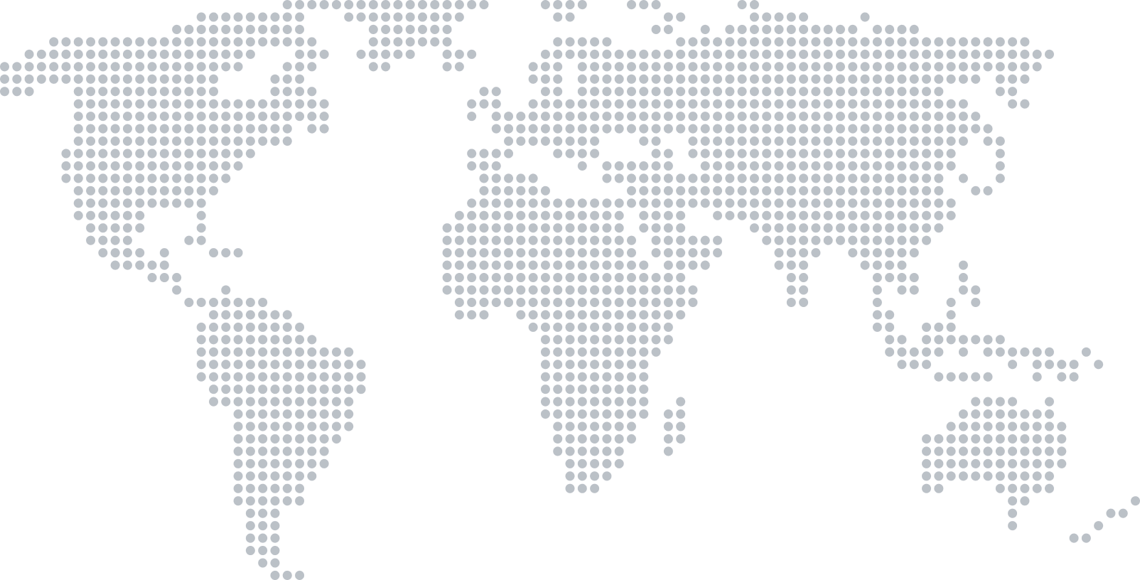 Dotted World Map showing global reach
